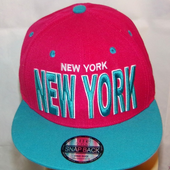 New York Hat 3D Like Heavy Embroidery Pink Hat Embroidered Hat - Picture 1 of 6